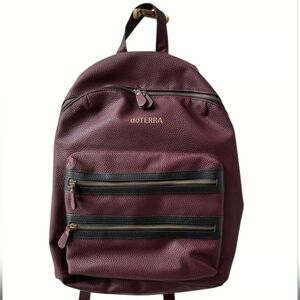 doTERRA Burgundy Black & Gold Accents Backpack Bag